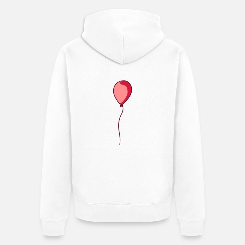 Glaenzender schwebender Luftballon - Unisex Premium Bio Zip Hoodie - Weiß