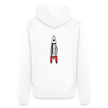 Vecteur de vol spatial spatial de fusée spatiale - Veste à capuche bio Premium Unisexe - blanc - Dos - Thijin (182cm)