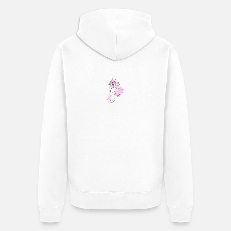 Femme en rose - Veste à capuche bio Premium Unisexe - blanc