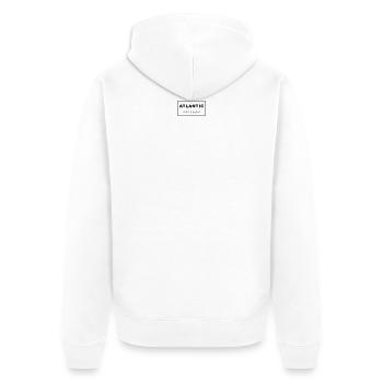 Atlantische Freiheit Meereseleganz - Unisex Premium Bio Zip Hoodie - Weiß - Hinten - Thijin (182cm)