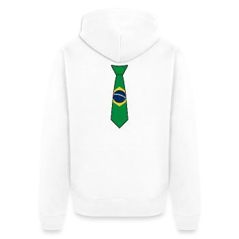 Cravate Brésil – Drapeau - Veste à capuche bio Premium Unisexe - blanc - Dos - Thijin (182cm)