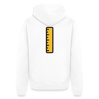 Lineal Mathe Geometrie Schule - Unisex Premium Bio Zip Hoodie - Weiß - Hinten - Thijin (182cm)