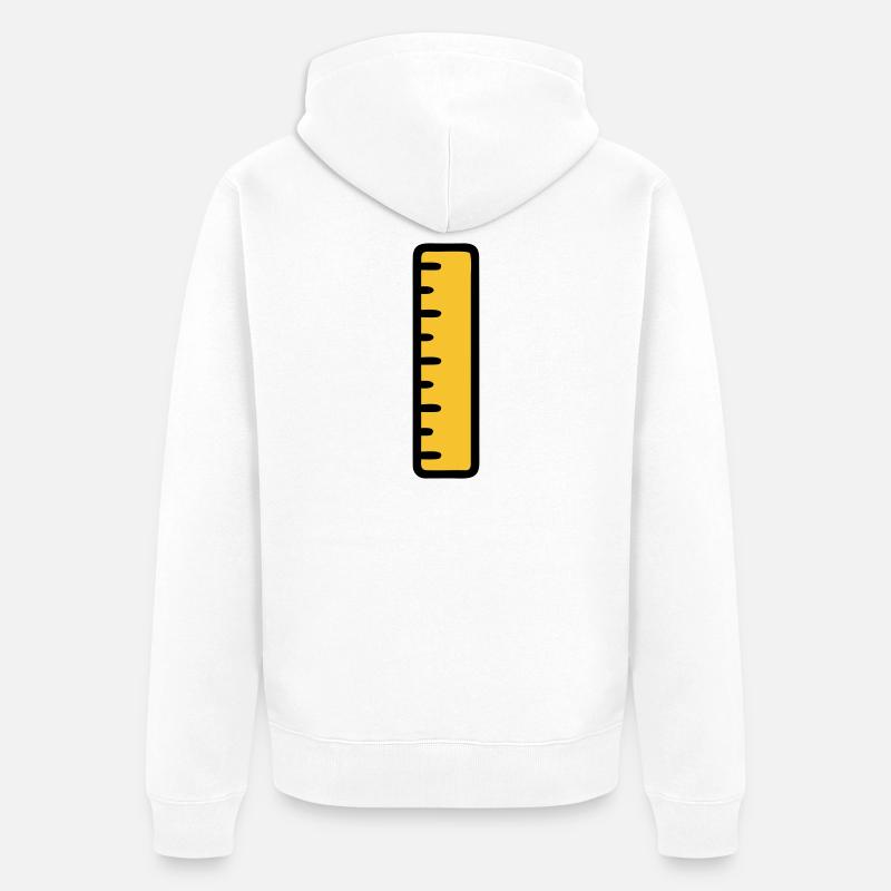 École de géométrie mathématique Ruler - Veste à capuche bio Premium Unisexe - blanc