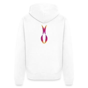 trennen - Unisex Premium Bio Zip Hoodie - Weiß - Hinten - Thijin (182cm)