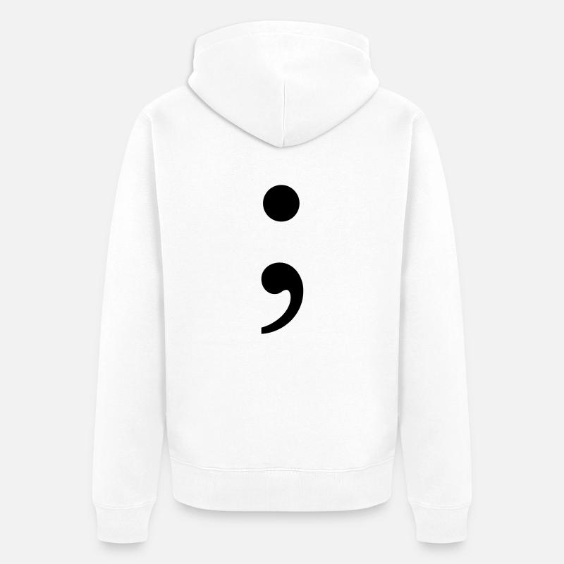 Point-virgule - Veste à capuche bio Premium Unisexe - blanc