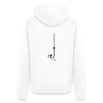 Worm On The Hook - Unisex Premium Organic Zip Hoodie - white - Back - Thijin (182cm)