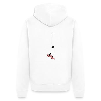 Worm On The Hook - Unisex Premium Organic Zip Hoodie - white - Back - Thijin (182cm)