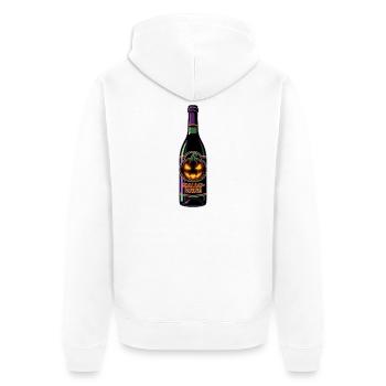 Hallowine Lustiges Wein Halloween - Unisex Premium Bio Zip Hoodie - Weiß - Hinten - Thijin (182cm)