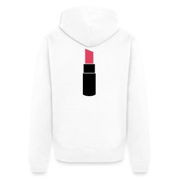 Rouge à lèvres - Veste à capuche bio Premium Unisexe - blanc - Dos - Thijin (182cm)