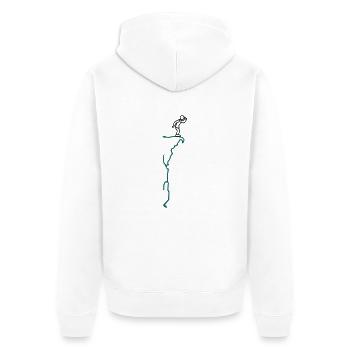 Steilklippe - 2 Farb Vektor - Unisex Premium Bio Zip Hoodie - Weiß - Hinten - Thijin (182cm)