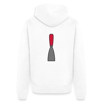 spachtel abkratzen abschaben zement ton arbeiten s - Unisex Premium Bio Zip Hoodie - Weiß - Hinten - Thijin (182cm)