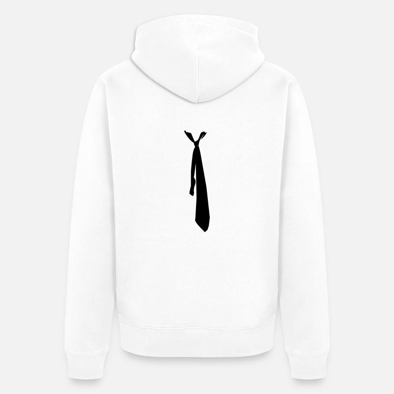Schlips - Krawatte - Unisex Premium Bio Zip Hoodie - Weiß