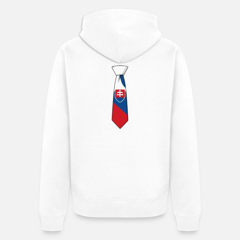 Cravate Slovaquie – Conception du drapeau - Veste à capuche bio Premium Unisexe - blanc