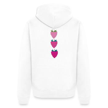 himbeeren - Unisex Premium Bio Zip Hoodie - Weiß - Hinten - Thijin (182cm)