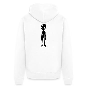 Alien Außerirdischer - Unisex Premium Bio Zip Hoodie - Weiß - Hinten - Thijin (182cm)