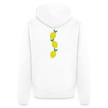 Rangée de citron jaune-vert - Veste à capuche bio Premium Unisexe - blanc - Dos - Thijin (182cm)