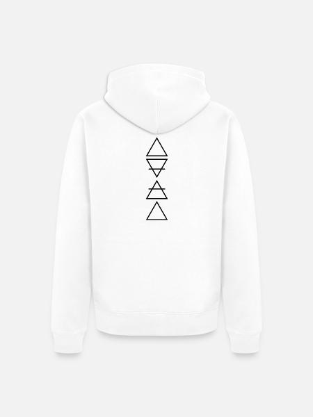 4 Elemente: Erde, Wind, Feuer, Wasser, - Unisex Premium Bio Zip Hoodie - Weiß