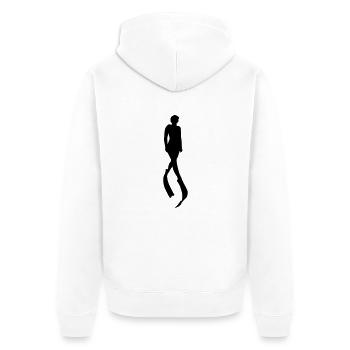 diver freedive 2 - Unisex Premium Organic Zip Hoodie - white - Back - Thijin (182cm)