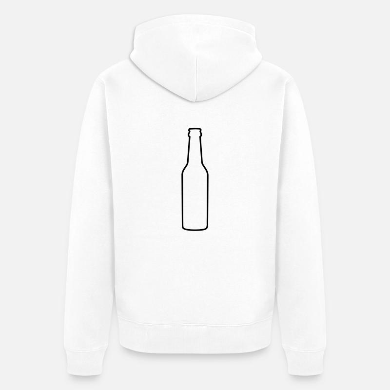 Eine Bierflasche - Unisex Premium Bio Zip Hoodie - Weiß