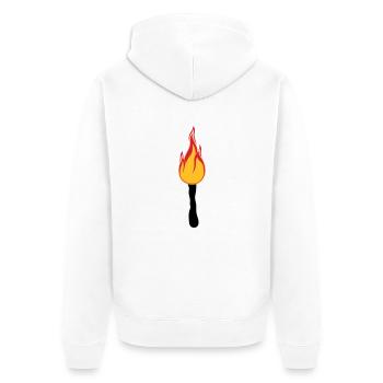 fackel nachtwanderung licht hell feuer flamme heis - Unisex Premium Bio Zip Hoodie - Weiß - Hinten - Thijin (182cm)