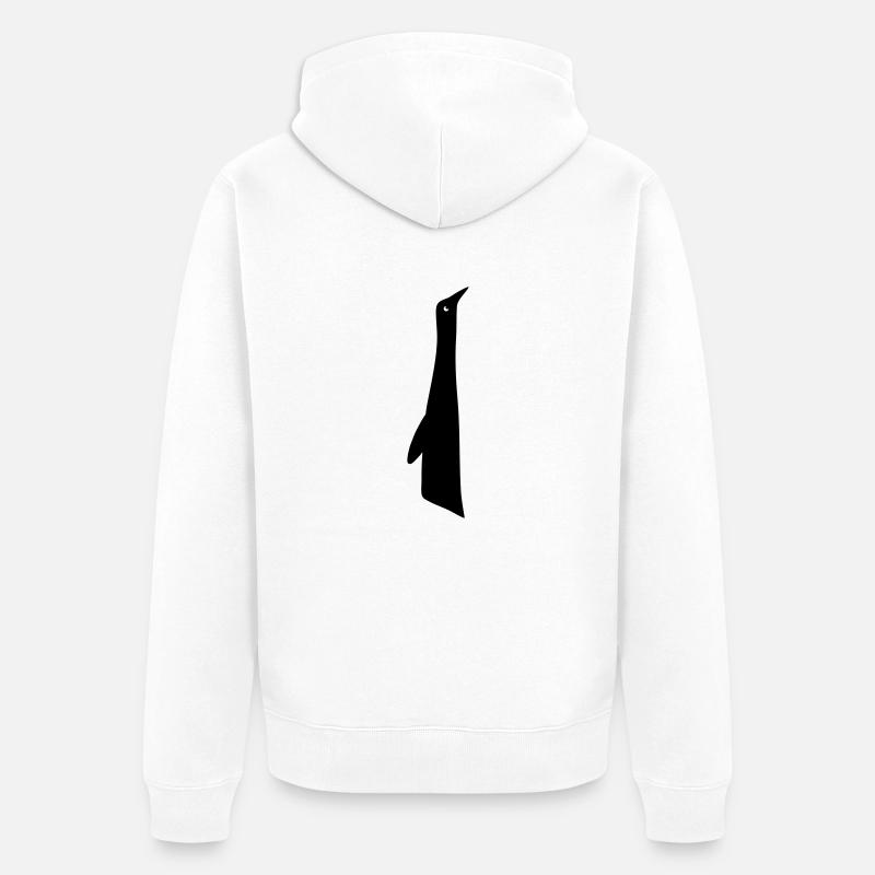 Penguin abstrait - Veste à capuche bio Premium Unisexe - blanc