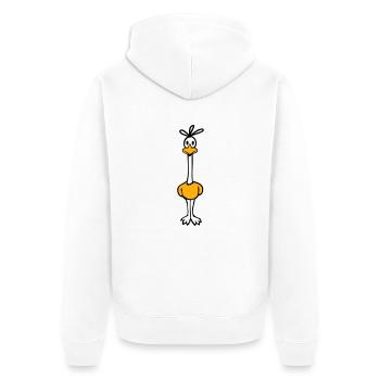 Road runner coucou oiseau drôle long cou se tient - Veste à capuche bio Premium Unisexe - blanc - Dos - Thijin (182cm)