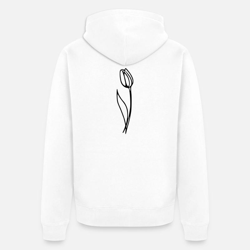 Tulipe - Veste à capuche bio Premium Unisexe - blanc