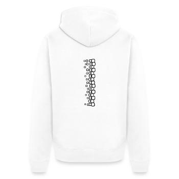 qadrati_1c - Unisex Premium Bio Zip Hoodie - Weiß - Hinten - Thijin (182cm)