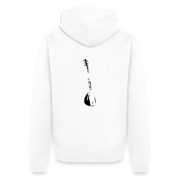 Saz - Unisex Premium Bio Zip Hoodie - Weiß - Hinten - Thijin (182cm)