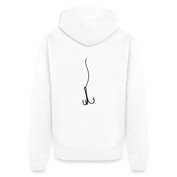 Angelhaken Angeln - Unisex Premium Bio Zip Hoodie - Weiß - Hinten - Thijin (182cm)