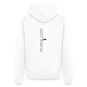 House,running,hochhaus,extrem,sport,rennen,gurt - Unisex Premium Bio Zip Hoodie - Weiß - Hinten - Thijin (182cm)