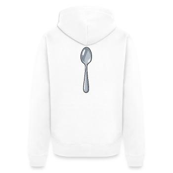 Löffel - Unisex Premium Bio Zip Hoodie - Weiß - Hinten - Thijin (182cm)