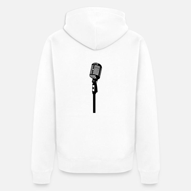 Oldschool Microphone - Veste à capuche bio Premium Unisexe - blanc