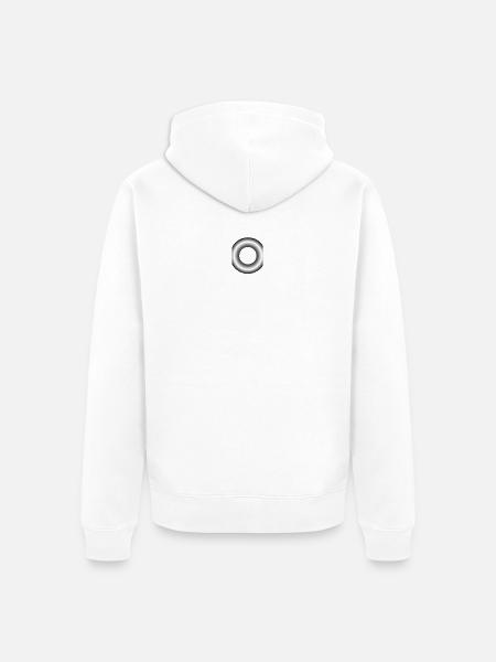 Cyberpunk-Metallring - Unisex Premium Bio Zip Hoodie - Weiß
