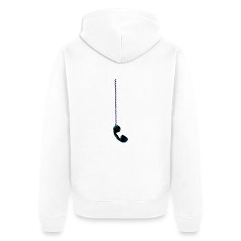 téléphone - Veste à capuche bio Premium Unisexe - blanc - Dos - Thijin (182cm)