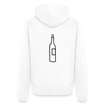 flasche leer - Unisex Premium Bio Zip Hoodie - Weiß - Hinten - Thijin (182cm)