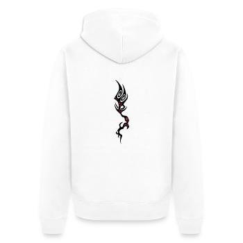 koralle - Unisex Premium Bio Zip Hoodie - Weiß - Hinten - Thijin (182cm)