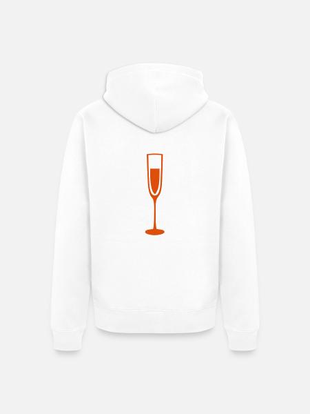 Glas Flöte Glas Sektglas - Unisex Premium Bio Zip Hoodie - Weiß