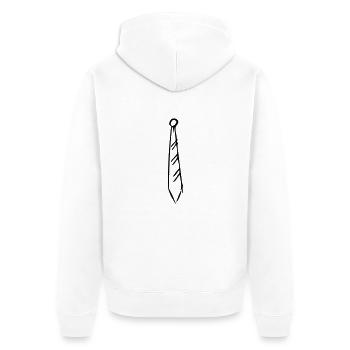 Krawatte - Unisex Premium Bio Zip Hoodie - Weiß - Hinten - Thijin (182cm)