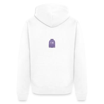 Paris Pullover Hoodie with Eiffel Tower - Unisex Premium Organic Zip Hoodie - white - Back - Thijin (182cm)