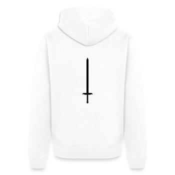 Schwert 4 - Unisex Premium Bio Zip Hoodie - Weiß - Hinten - Thijin (182cm)