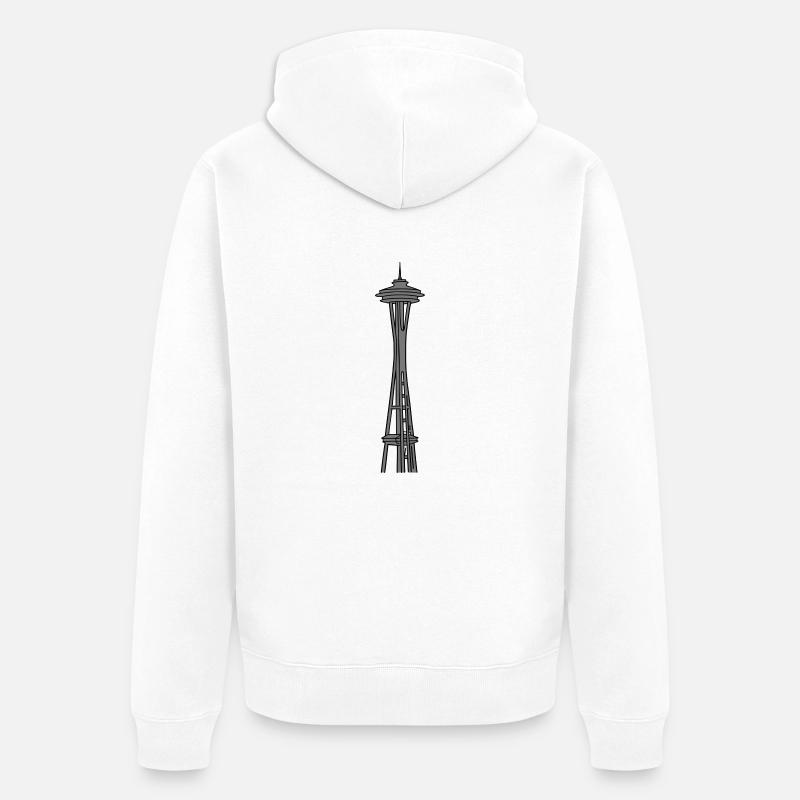 Space Needle in Seattle 2 - Unisex Premium Bio Zip Hoodie - Weiß