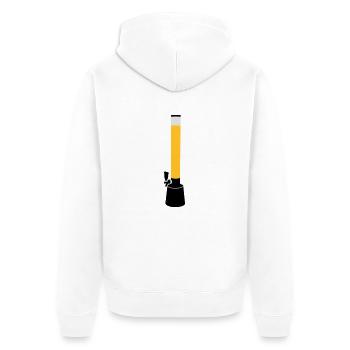Biertower - Unisex Premium Bio Zip Hoodie - Weiß - Hinten - Thijin (182cm)