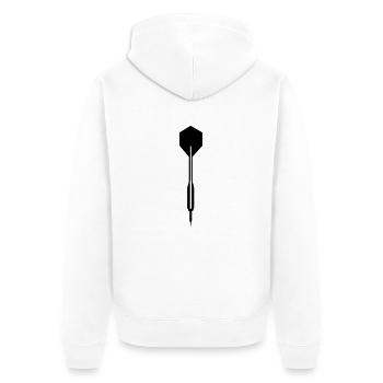 Dartpfeil - Dart - Unisex Premium Bio Zip Hoodie - Weiß - Hinten - Thijin (182cm)