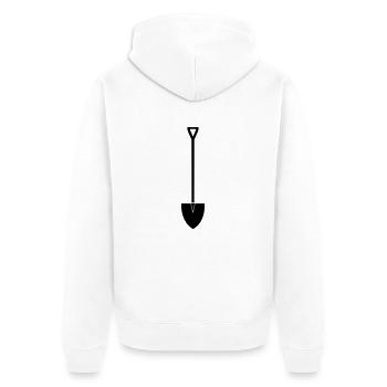 schaufel - Unisex Premium Bio Zip Hoodie - Weiß - Hinten - Thijin (182cm)
