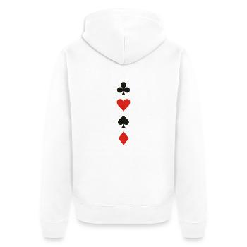 Karten - Unisex Premium Bio Zip Hoodie - Weiß - Hinten - Thijin (182cm)