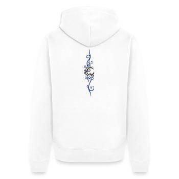 Filigree moon with ornament and stars. - Unisex Premium Organic Zip Hoodie - white - Back - Thijin (182cm)