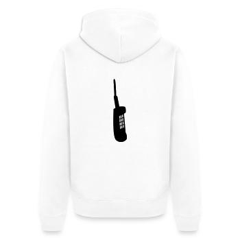 handy oldschool - Unisex Premium Bio Zip Hoodie - Weiß - Hinten - Thijin (182cm)