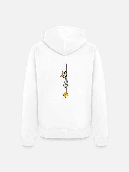 Hanged Duck - Unisex Premium Bio Zip Hoodie - Weiß