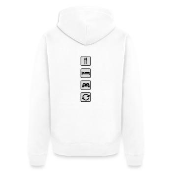 Eat Sleep Game Repeat - Veste à capuche bio Premium Unisexe - blanc - Dos - Thijin (182cm)